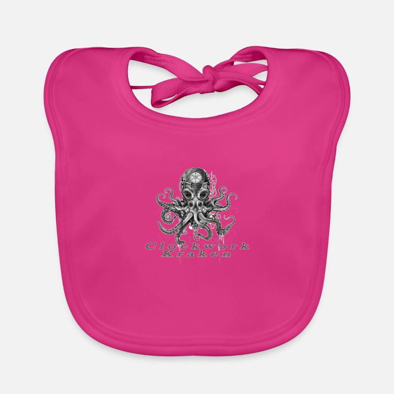 Clockwork Kraken Organic Baby Bibs