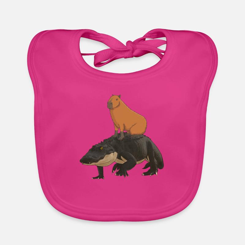 Capybara Krokodil Baby Bio-Lätzchen