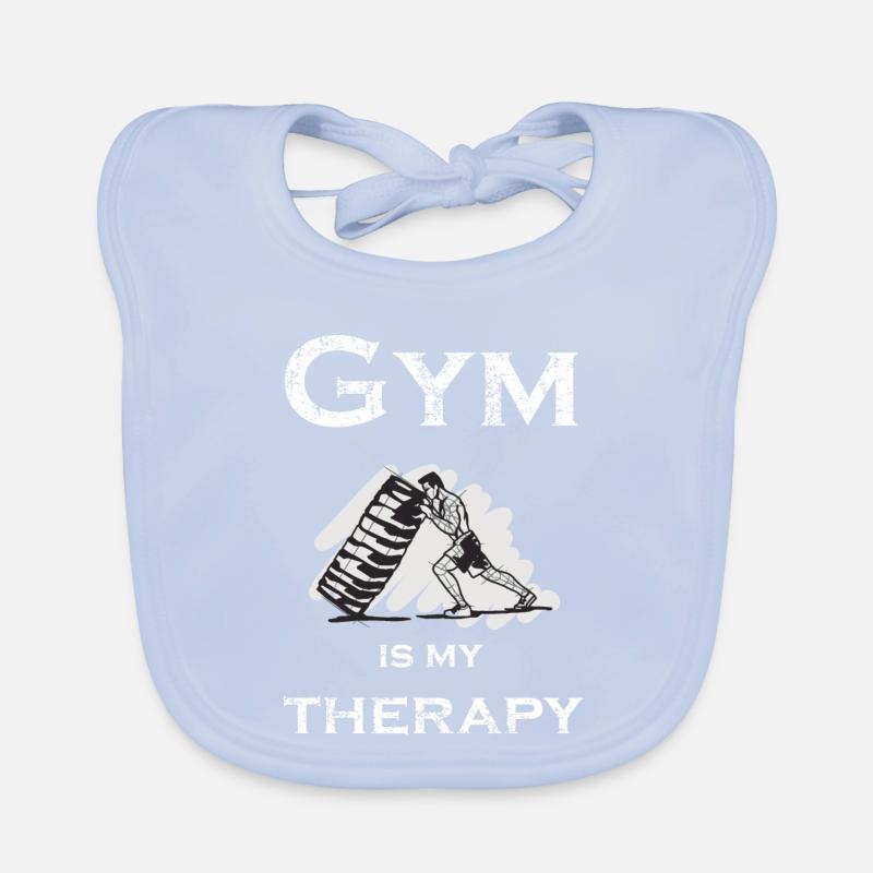 GYM IS MY THERAPY Baby Bio-Lätzchen
