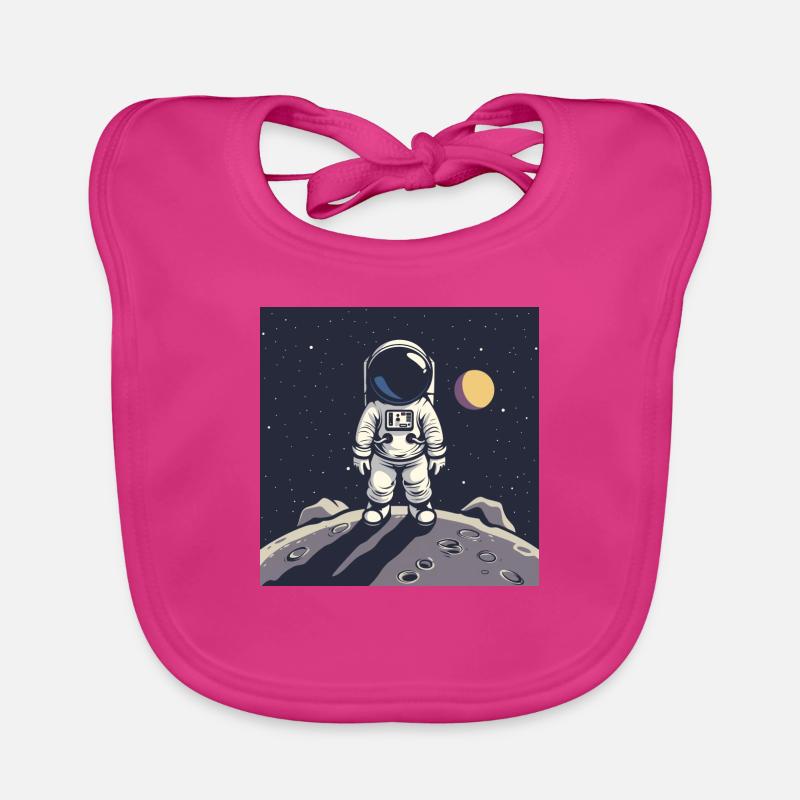 Astronaut on lunar surface Organic Baby Bibs