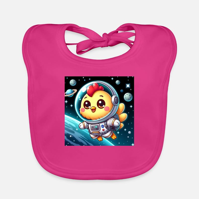 Poussin de l’espace avec costume d’astronaute dans l’espace Bavoir bio Bébé