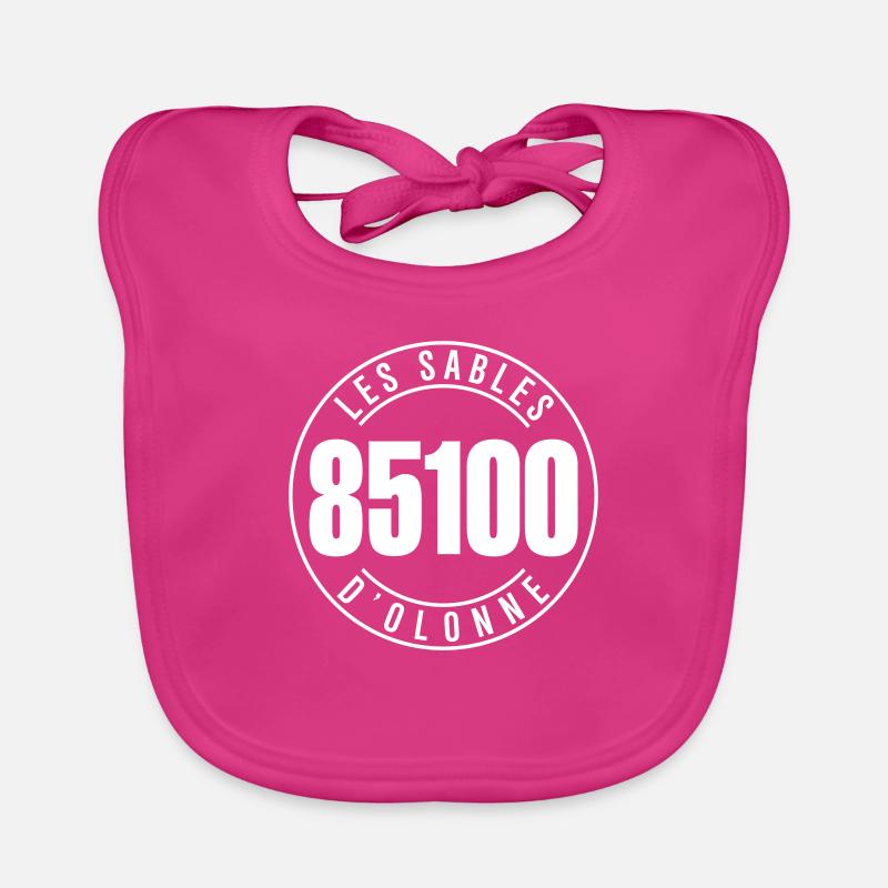 Les Sables d'Olonne 85100 - Bavoir bio Bébé - fuchsia