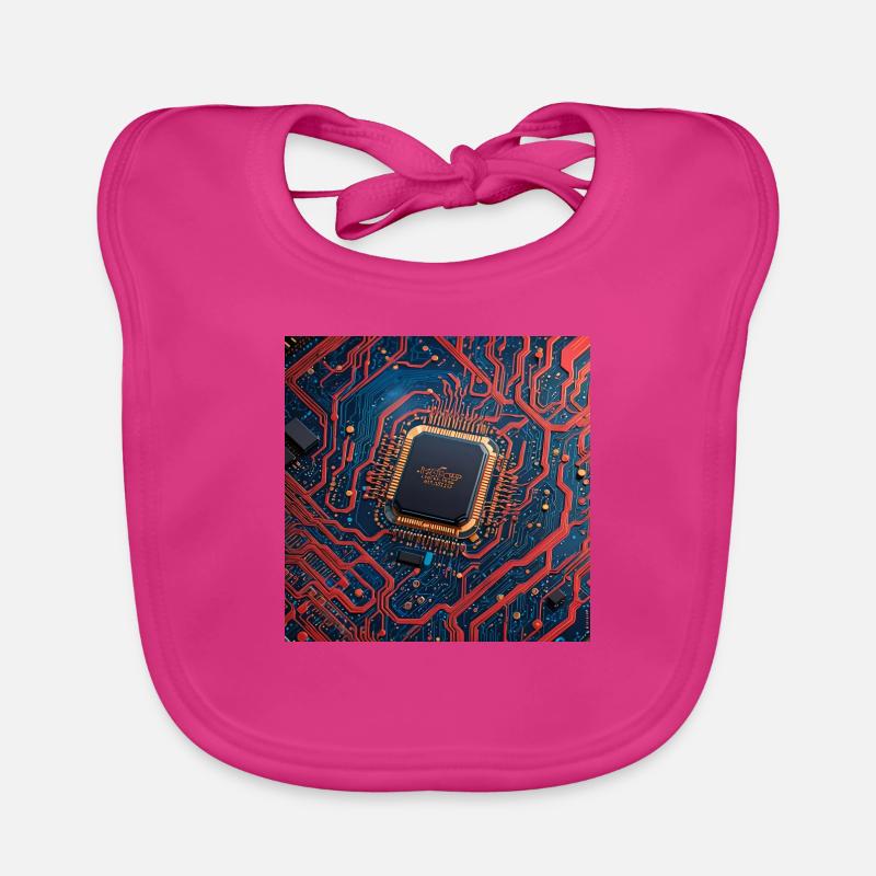 Microchip Red - Baby Bio-Lätzchen - Fuchsia