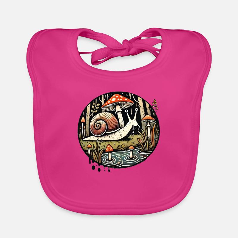 Schnecke - Baby Bio-Lätzchen - Fuchsia
