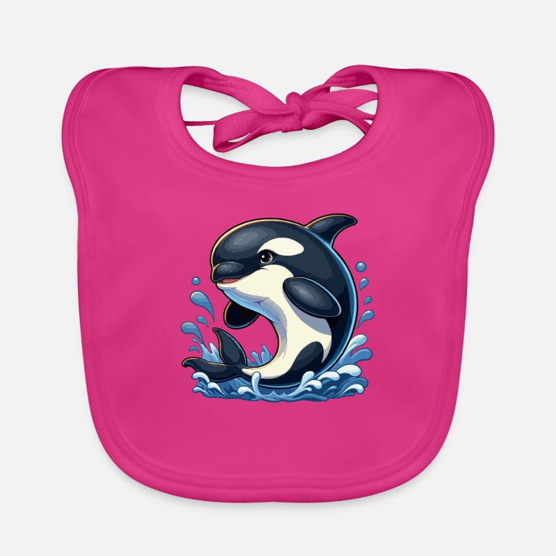 Orca jumps Organic Baby Bibs