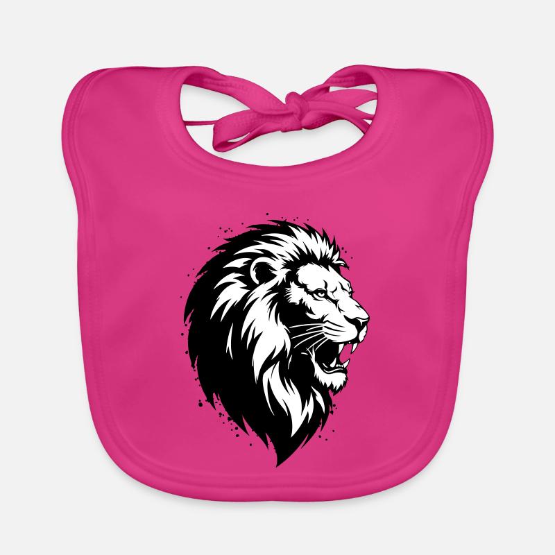 Verrückter Leon - Baby Bio-Lätzchen - Fuchsia