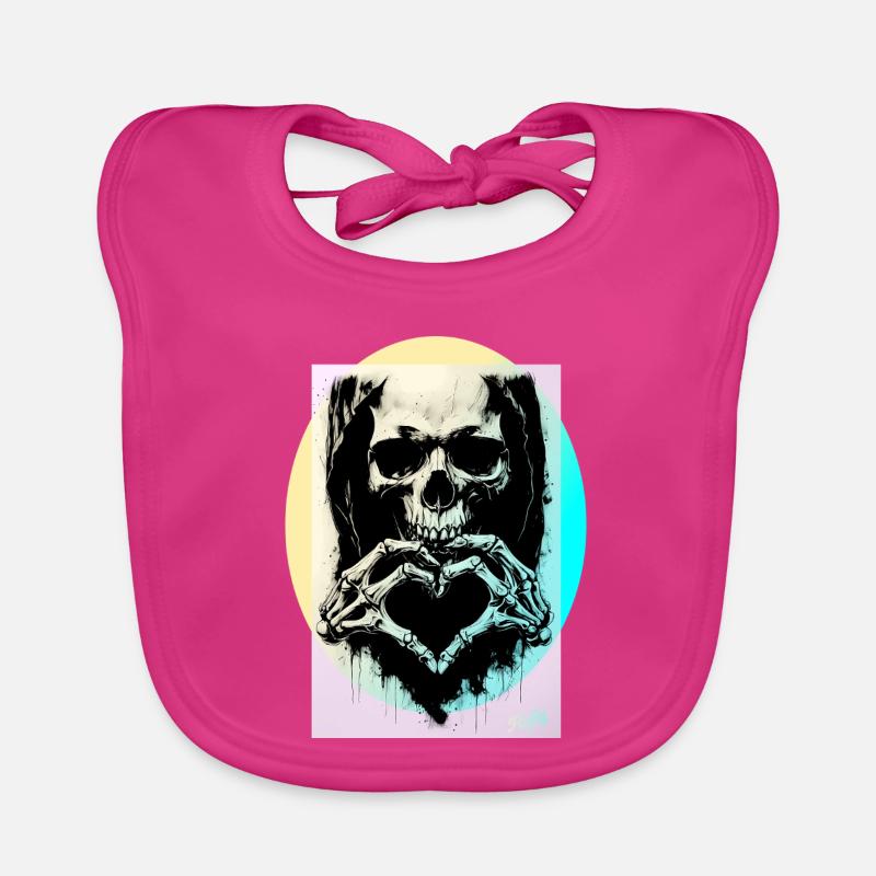 Le Cœur de la Mort ☠ - Bavoir bio Bébé - fuchsia
