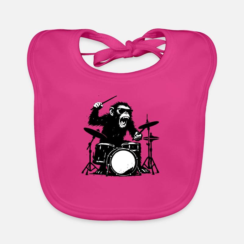 Wild Drum Monkey Organic Baby Bibs