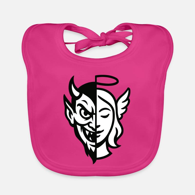 Split Face Demon Angel Organic Baby Bibs