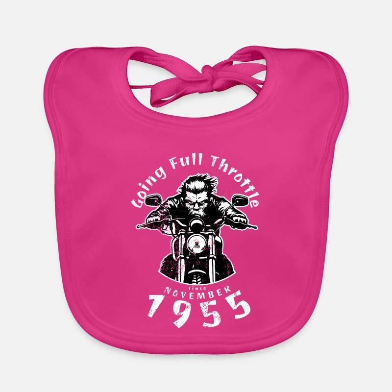 70. Geburtstag Going Full Throttle Since 11/1955 Organic Baby Bibs
