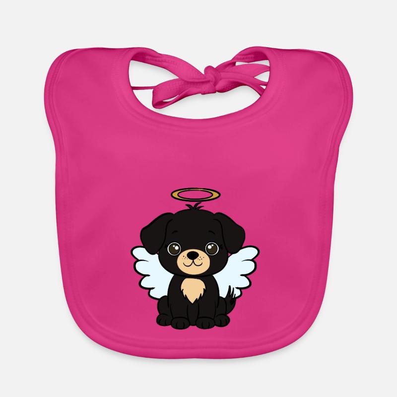 Chien - Bavoir bio Bébé - fuchsia