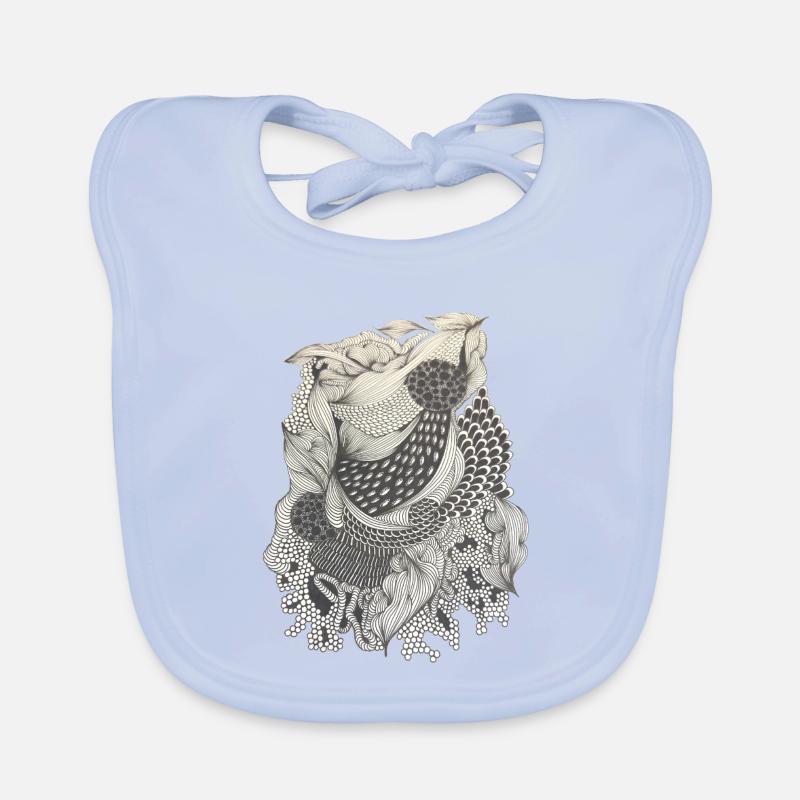 Koi Line Pattern Elegy Organic Baby Bibs