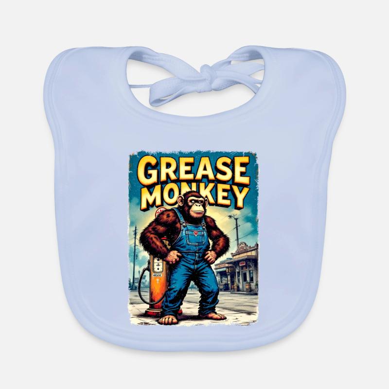 Art urbain rétro GreaseMonkey Bavoir bio Bébé