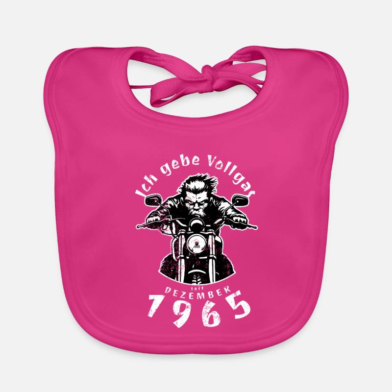 60th Birthday I've been going full throttle since 12/1965 Organic Baby Bibs