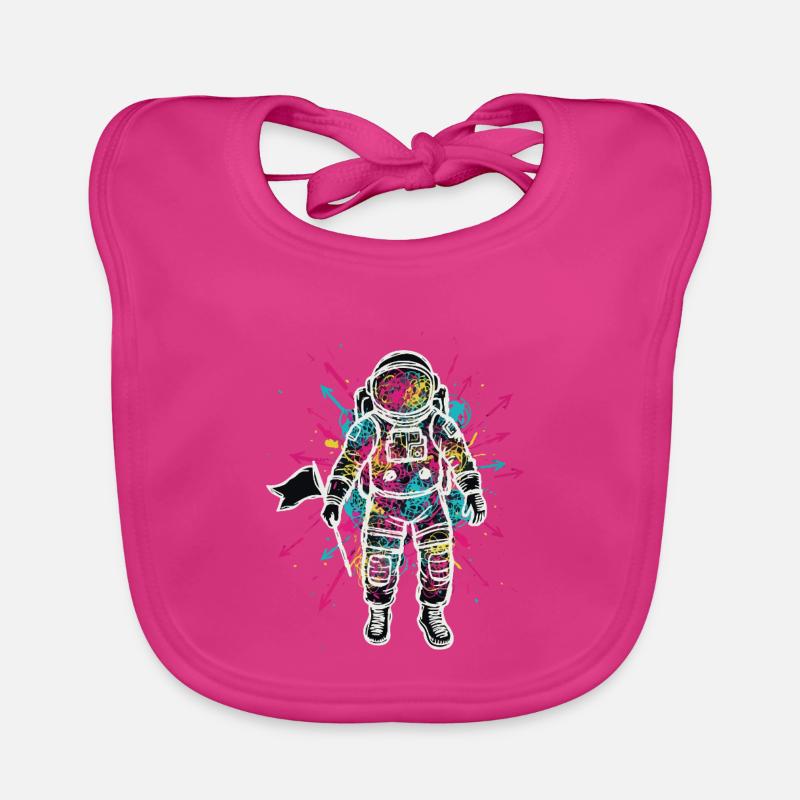 Astronaute Espace Scribble Gribouillis Couleur Bavoir bio Bébé