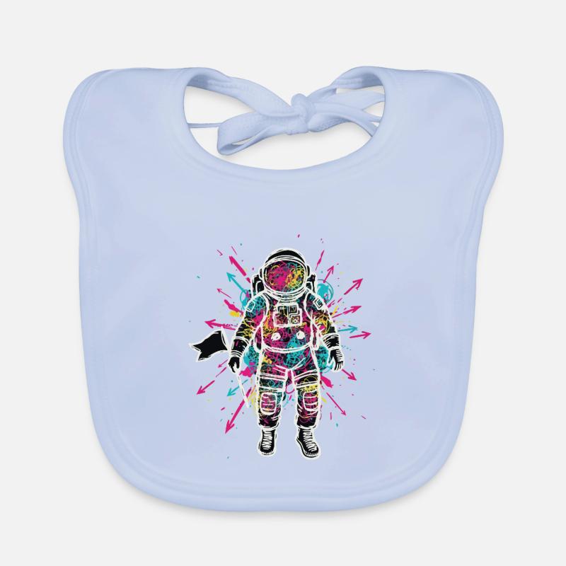 Space Astronaut Scribble Doodles Color Organic Baby Bibs