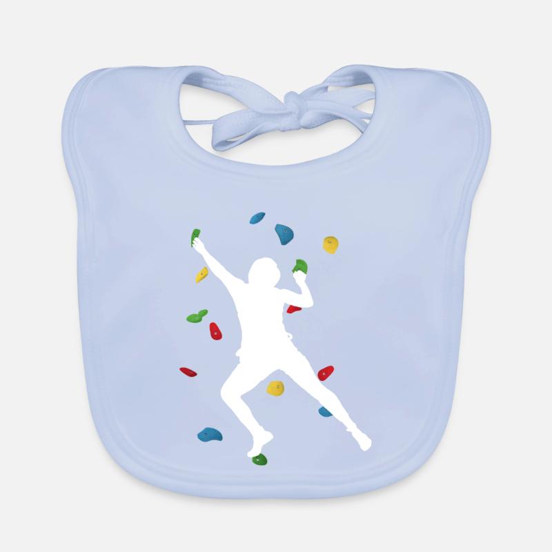 Climbing Wall Man White – Boulder Style Organic Baby Bibs