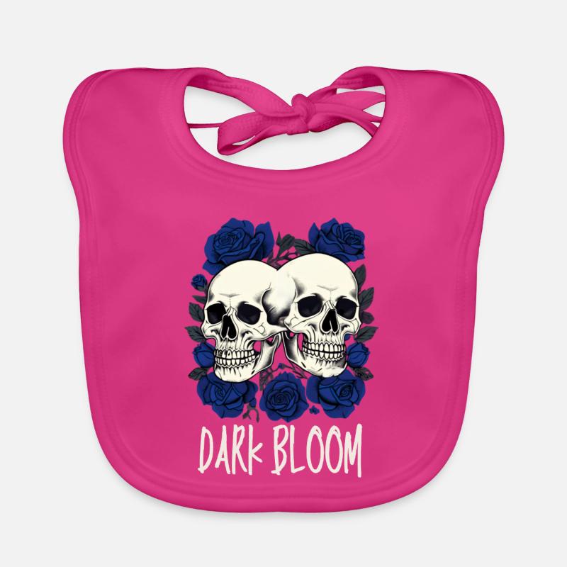 Dark Bloom – Gothic Skulls and Roses Organic Baby Bibs