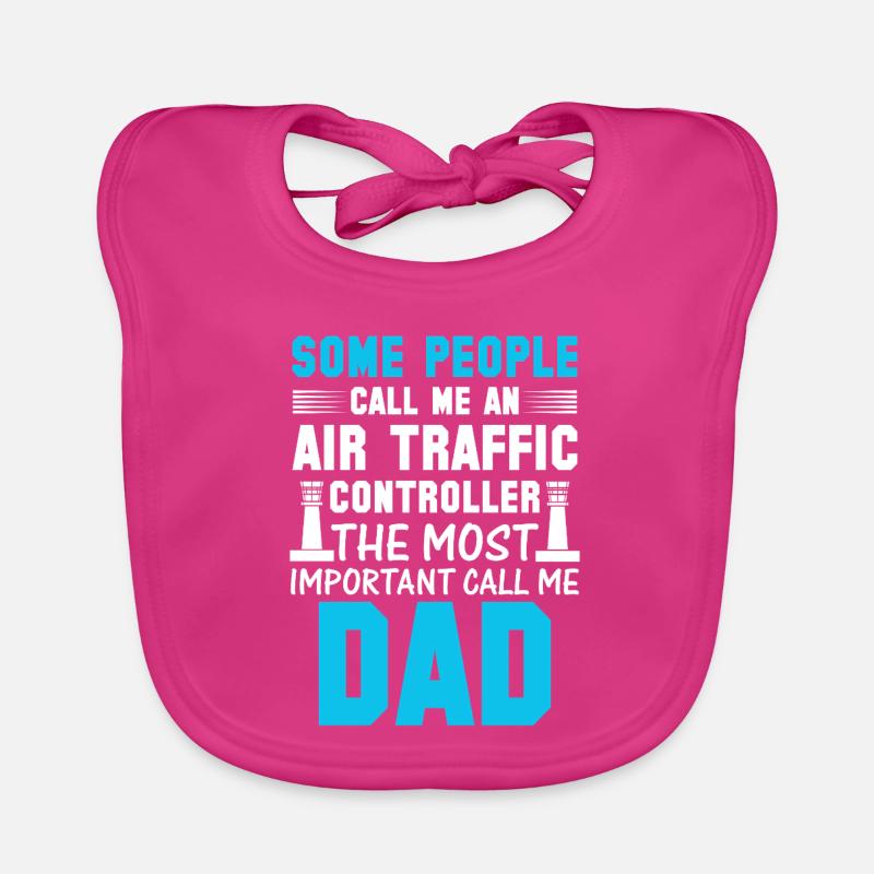 Air Traffic Controller Dad Organic Baby Bibs
