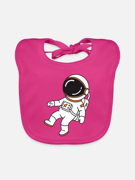 Space Mix Astronaut - Baby Bio-Lätzchen - Fuchsia
