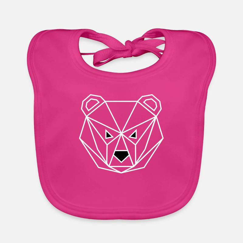 Bear outline - Bavoir bio Bébé - fuchsia
