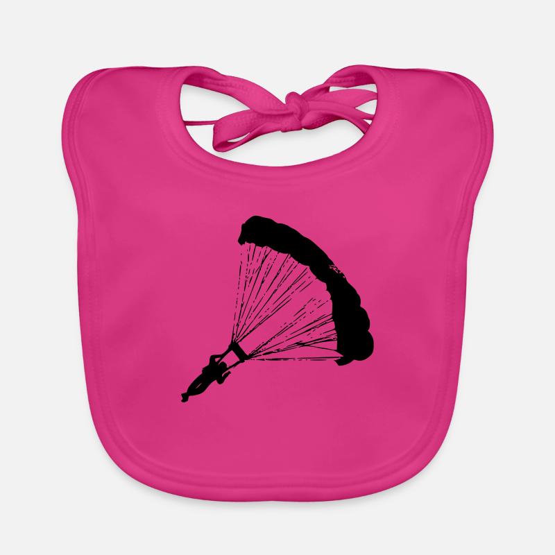 parachutiste - Bavoir bio Bébé - fuchsia