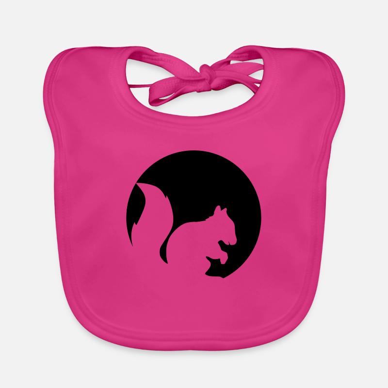cercle rond logo silhouette noir eichhoernchen n Bavoir bio Bébé