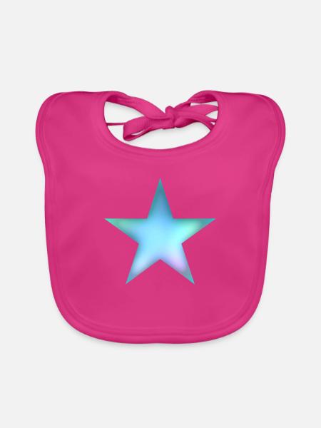 Étoile - Bavoir bio Bébé - fuchsia - Devant