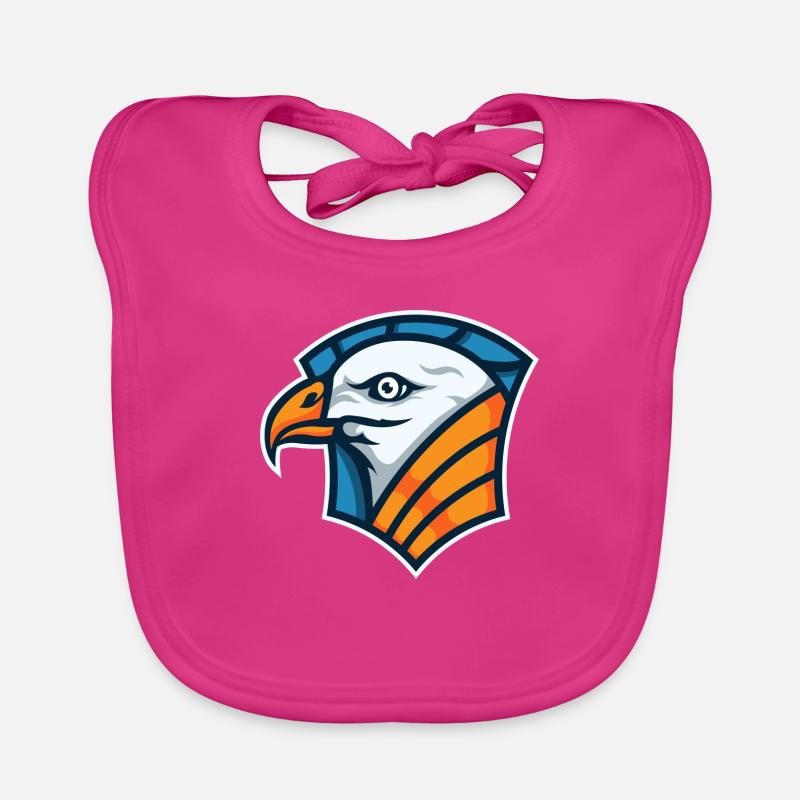 Logo oiseau - Bavoir bio Bébé - fuchsia