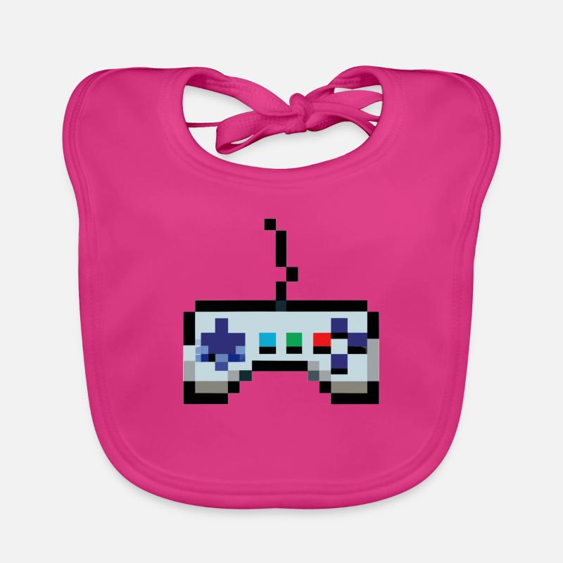 Pixelart Gamecontroller Gaming Baby Bio-Lätzchen