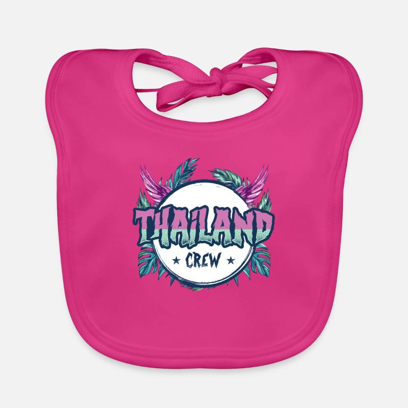 Thaïlande Crew Coloré - Bavoir bio Bébé - fuchsia