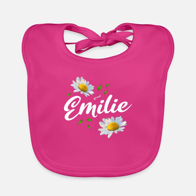 Emilie - Bavoir bio Bébé - fuchsia