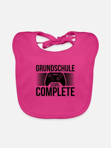 Grundschule Zocken Gamer Nerd Geschenk Spiel - Baby Bio-Lätzchen - Fuchsia