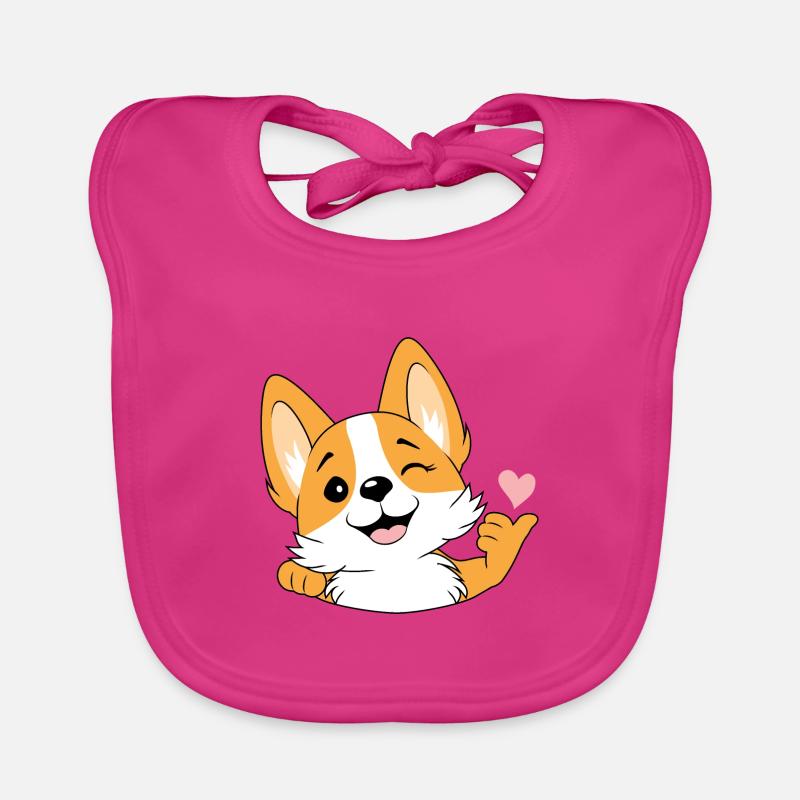 Glücklicher zwinkernder Corgi Baby Bio-Lätzchen