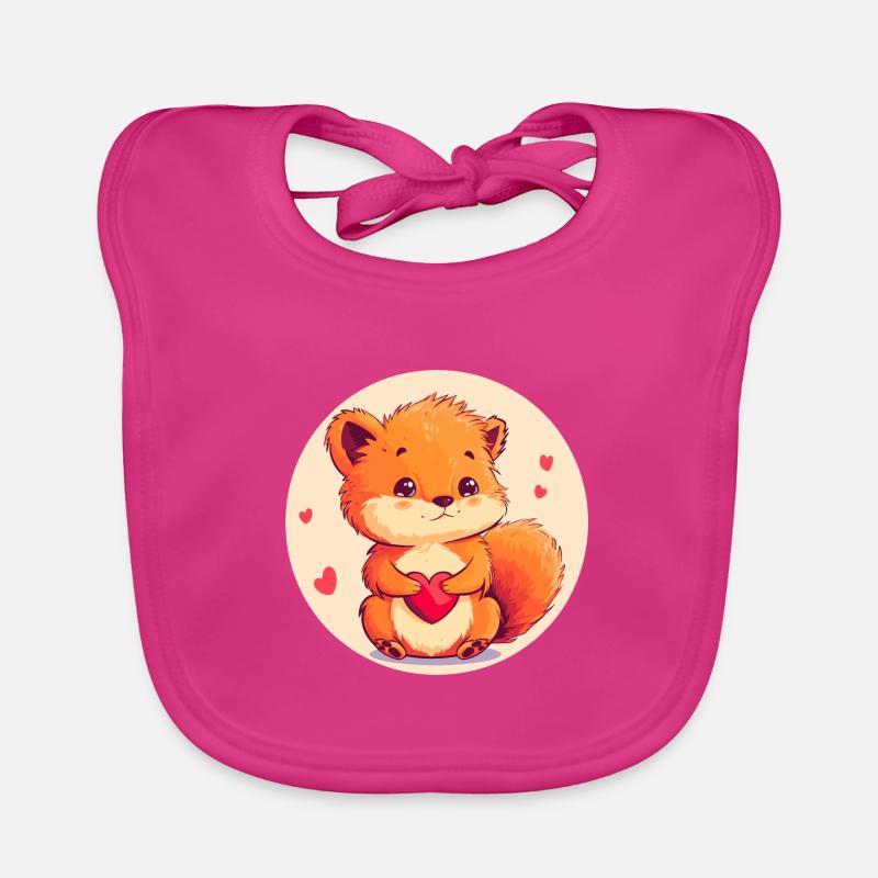 Cuddly affection - Organic Baby Bibs - fuchsia