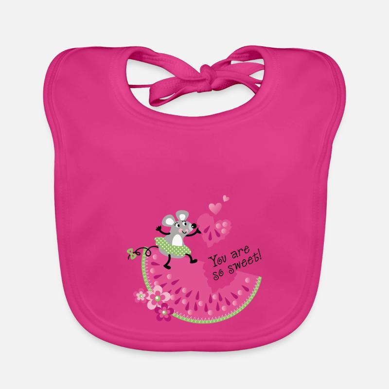 Cute Mouse with Melon Organic Baby Bibs