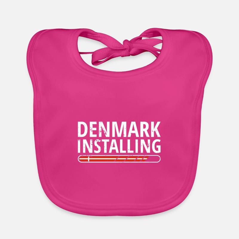 Drapeau du Danemark Drapeau de la Scandinavie Drapeau du Danemark Voyage Bavoir bio Bébé