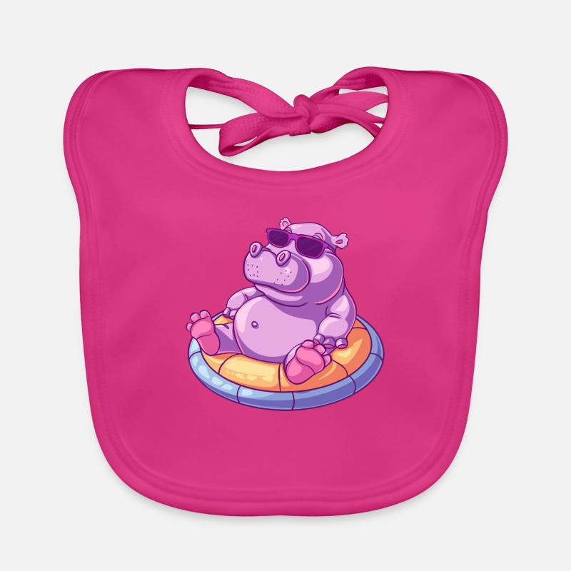 Nilpferd Comic Cool Baby Bio-Lätzchen