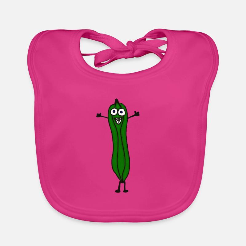 Courgettes rigolotes rigolotes - Bavoir bio Bébé - fuchsia