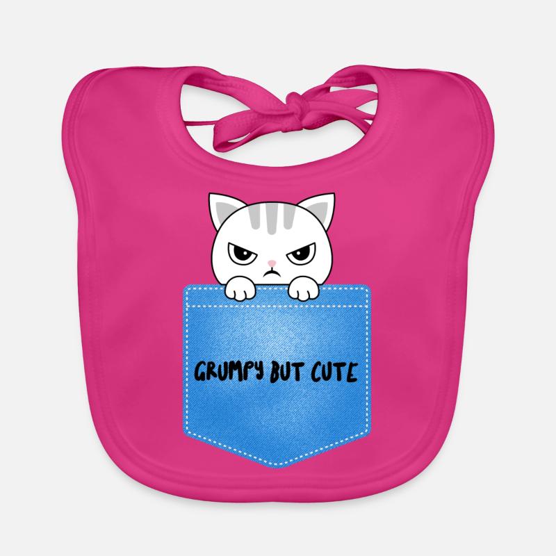 Cat grumpy but cute Baby Bio-Lätzchen