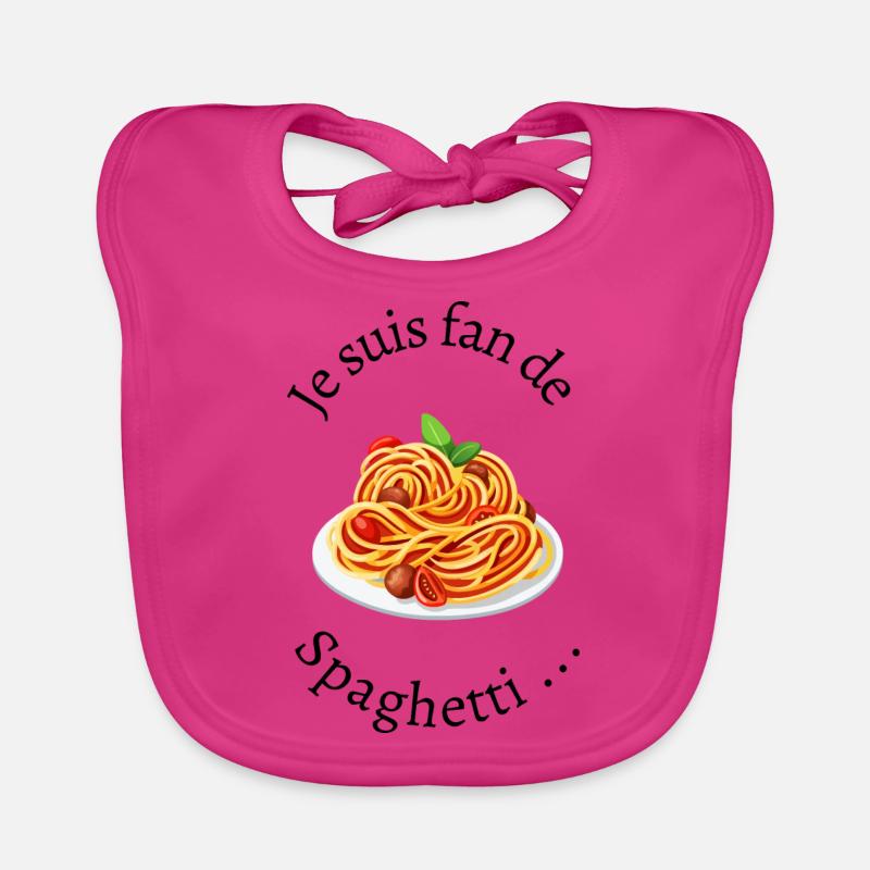 Ich bin ein Fan von Spaghetti - Baby Bio-Lätzchen - Fuchsia