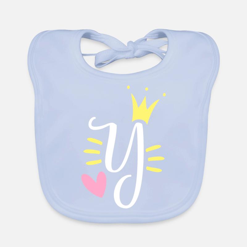 Buchstabe Y Anfangsbuchstabe Krone Baby Bio-Lätzchen