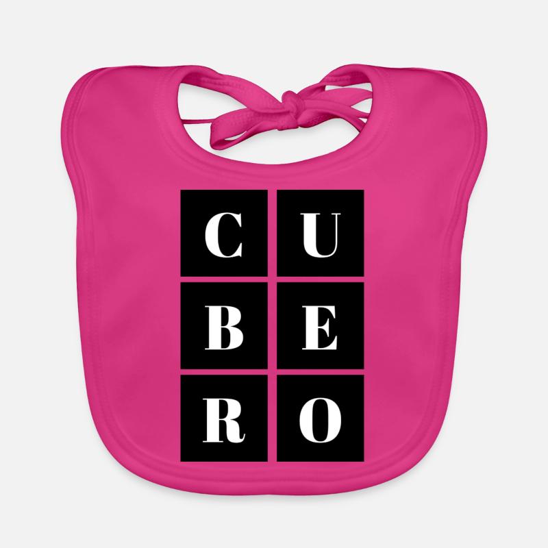Cube carré noir et blanc Bavoir bio Bébé