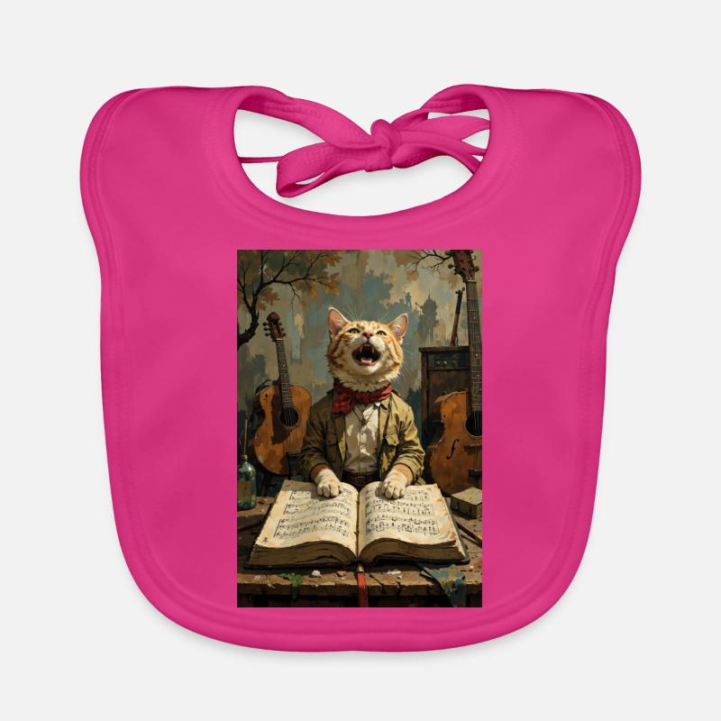 Singende Katze Baby Bio-Lätzchen