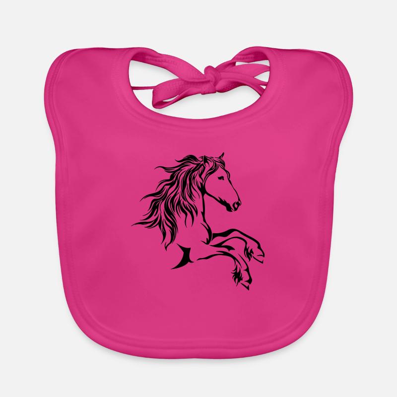 pferdekopf - Baby Bio-Lätzchen - Fuchsia