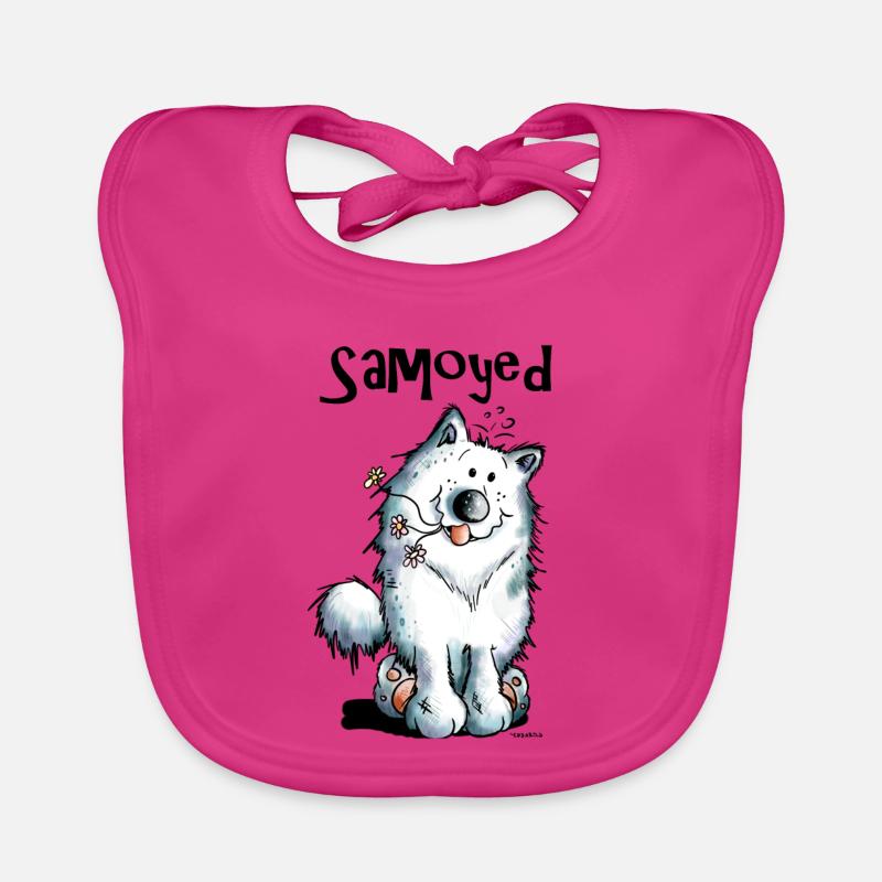 Funny Samoyed Organic Baby Bibs