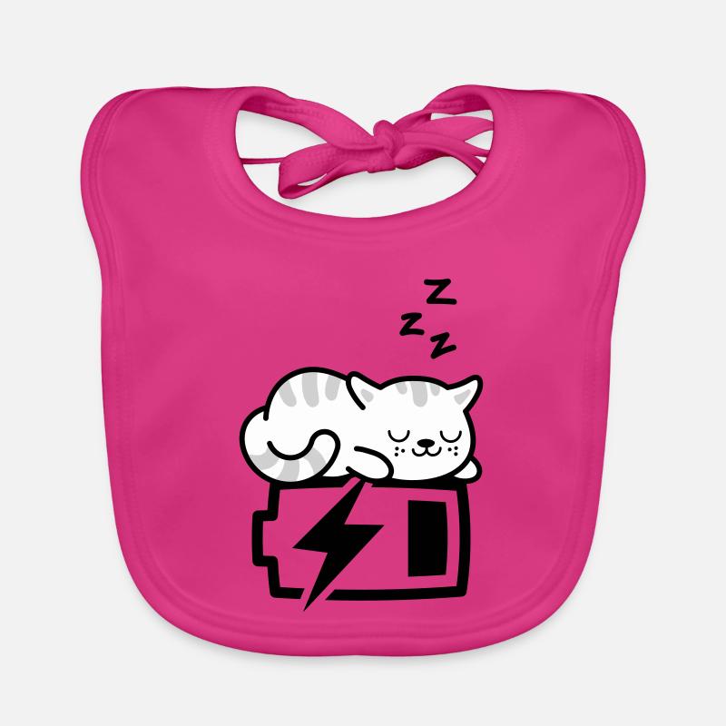 Sleepy Kitty (Farbe veränderbar - 3 Farben) Baby Bio-Lätzchen