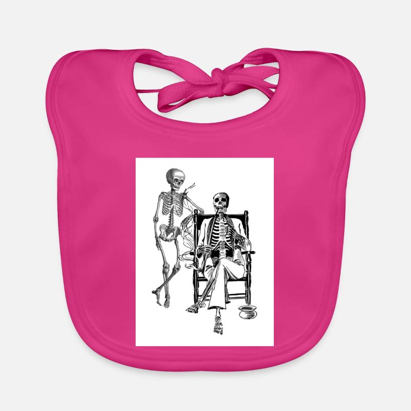 Squelette - Bavoir bio Bébé - fuchsia