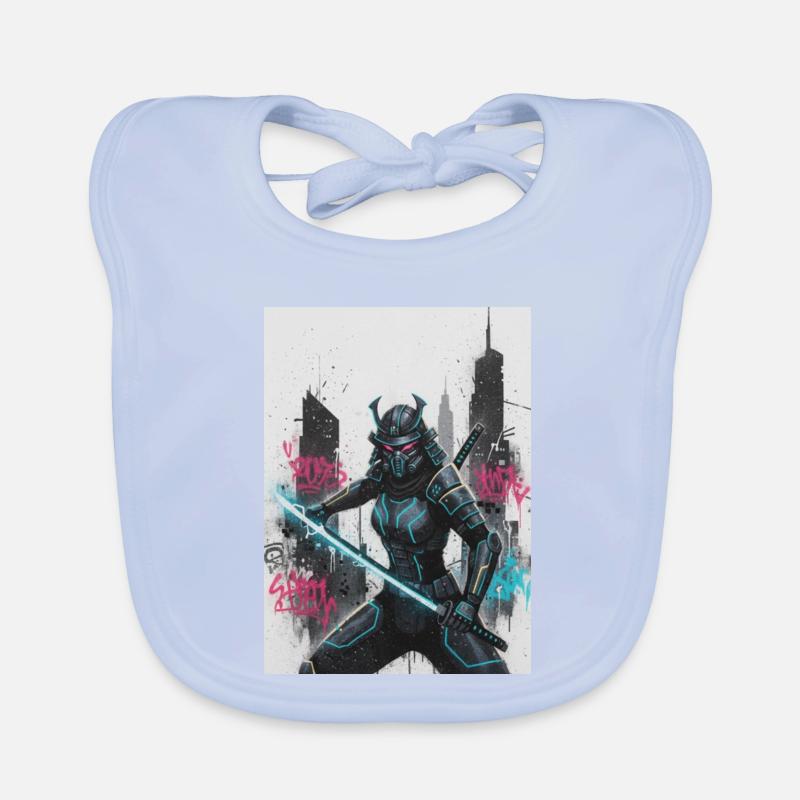 Cyber Samurai Neon Klinge Baby Bio-Lätzchen