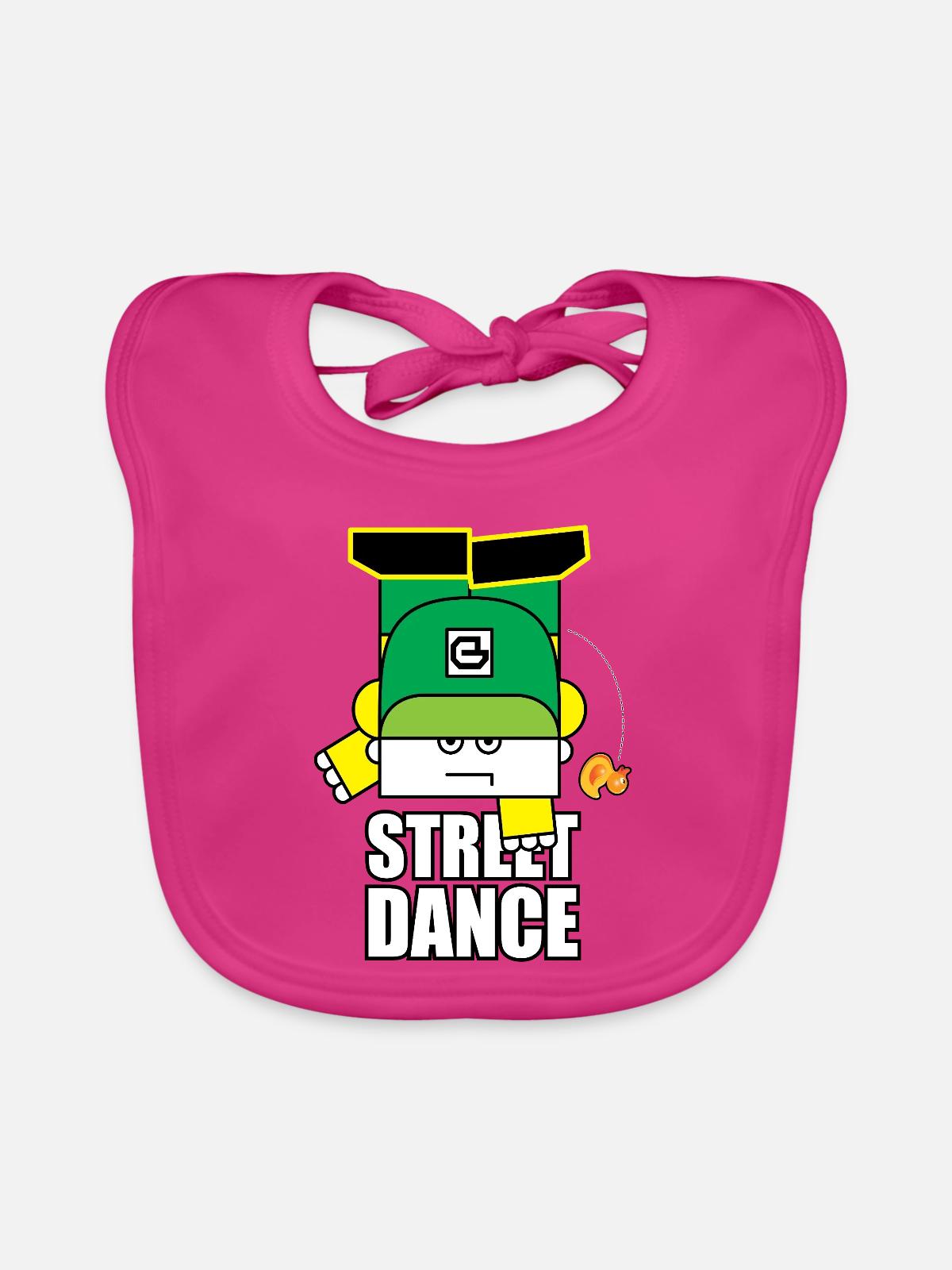 Green Street Dance Bot - Baby Bio-Lätzchen - Fuchsia - Vorne